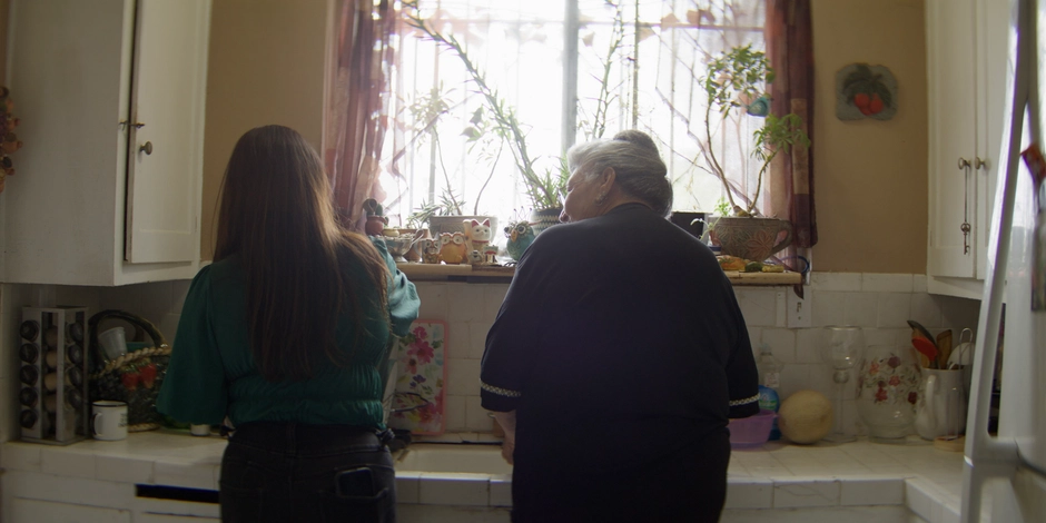 Grandmother and Daughter doing chores